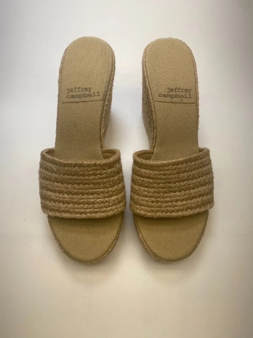 Jeffrey Campbell Womens Espadrille Tan Sunlit Wedge Sandal Sz 40/10